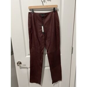 Yansi Fugal Women's Leather Pants Wine Size 6 NWT